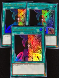 Yugioh Change of Heart RA01-EN050 1st Ultra X3 (NM) - Image 1