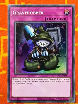 YUGIOH GRAVEROBBER SUPER RARE NEAR MINT PSV-EN008 25TH ANNIVERSARY - Image 1