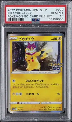 2022 POKEMON JPN S PROMO POKEMON GO CARD FILE SET #272 PIKACHU-HOLO PSA 10 - Image 1