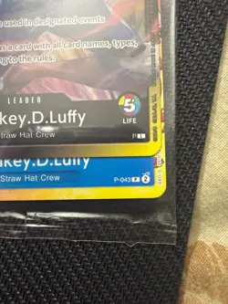 Sealed One Piece Rainbow Monkey D Luffy leader card w Luffy p-043 and Garp Don - Image 4