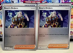 (Set Of 2) Pokemon Mega Evolution Reverse Holo Card - Boss's Orders (114/132) - Image 1