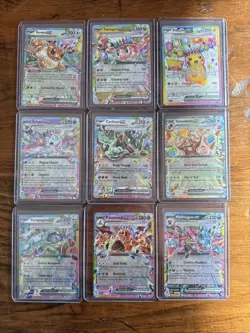 Pokemon 9 Card EX Lot Sylveon Pikachu Eevee Hydregion Greedent Polossand - Image 1