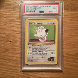 Pokemon Cards: Gym Heroes 1st Edition Rare: Erika's Clefairy 25/132 PSA 9 - Image 1