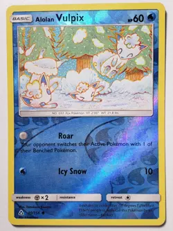 REVERSE HOLO Alolan Vulpix 30/156 LP - Ultra Prism Pokemon Card Tomokazu Komiya - Image 1