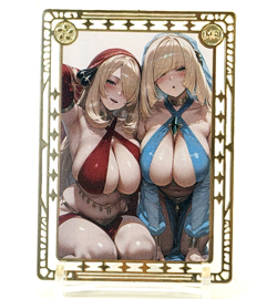 Goddess Story: Cynthia & Lusamine (Pokemon) Spicy Metal Anime Waifu CCG Card - Image 1