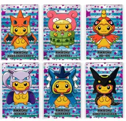 Rare Cracked Ice Pokemon Card Database Christmas Set Poncho Pikachu 6 card SET! - Image 1