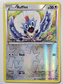 REVERSE HOLO Rufflet 129/162 VLP XY Breakthrough Pokemon Card - Tomokazu Komiya - Image 1