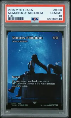 2025 MTG FINAL FANTASY: THROUGH THE AGES FOIL #0026 MEMORIES OF NIBELHEIM PSA 10 - Image 1