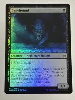 MTG War of the Spark Banehound Foil 077/264 NM - Image 1