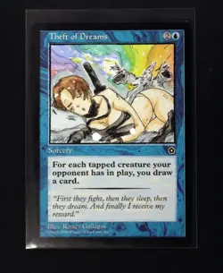Theft of Dreams Altered Art Hand Painted MTG Magic the Gathering Anime Girl - Image 1