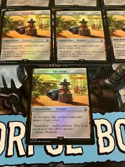 Magic the Gathering/MTG - 9 Foil Treasure Tokens - 0002 - Ixalan Jurassic Park - Image 4