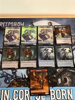 Magic the Gathering/MTG - 9 Foil Treasure Tokens - 0002 - Ixalan Jurassic Park - Image 5