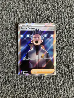 Pokemon Boss's Orders SWSH251 Black Star Promo Full Art Trainer Holo - Image 1