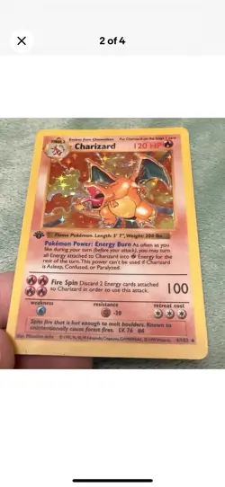 1999 Pokemon TCG Charizard Base Set Shadowless 1st Edition Holo Rare 4/102 WOTC - Image 4