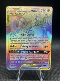 Pokemon Tcg - Rowlet & Alolan Exeggutor Gx 237/236 Hyper Rare Unified Minds NM - Image 1