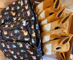 Pokemon Prismatic Evolutions (×6) Eevee Accessory Pouch Lot of 6 + Backpack! 👀 - Image 1