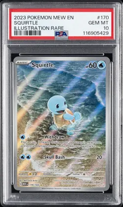 2023 POKEMON MEW EN-151 ILLUSTRATION RARE #170 SQUIRTLE PSA 10 - Image 1