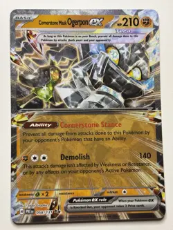 Pokemon Cornerstone Mask Ogerpon ex 058/131 PRE Prismatic Evolutions NM - Image 1
