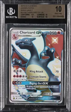 2019 POKEMON SUN & MOON HIDDEN FATES SHINY VAULT ULTRA RARE CHARIZARD GX BGS 10 - Image 1