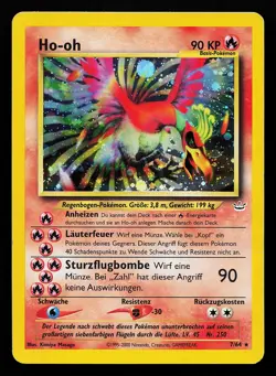 Ho-oh 7/64 Holo Rare GERMAN Neo Revelation Pokemon Card - Image 1