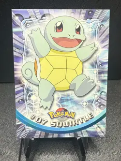 SQUIRTLE #07 - BLACK Logo - Non-Holo - SERIES 1 - TOPPS POKEMON CARD - Image 1