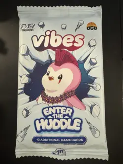 Vibes Enter the Huddle 1st Ed Booster Pack Pudgy Penguins TCG 12 Cards Sealed - Image 1
