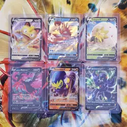 Meowth V + Eldegoss V + Galarian Moltres V + 3 more - Pokemon Cards - Lot #498 - Image 1