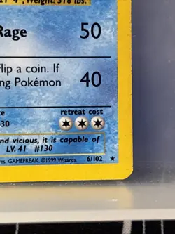 Pokemon TCG Gyarados Holo Rare Card Base Set 6/102, 1st Edition - Image 5