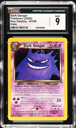 CGC 9 Dark Gengar 6/105 Neo Destiny Pokemon Card BGS/PSA - Image 1