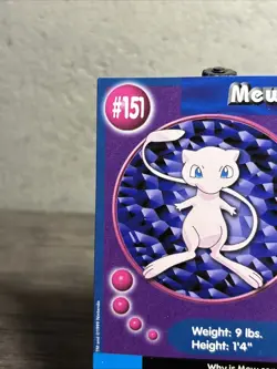 1999 Pokemon Burger King PokeTrivia Movie Card '#151 Mew', Original 151, NM!! - Image 2