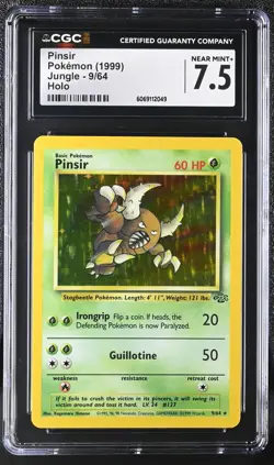 CGC 7.5 Pinsir 1999 Jungle 9/64 Holo Pokemon Card - Image 1