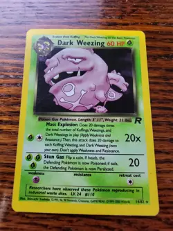Dark Weezing Rocket Set Holo Rare Pokemon Card 14/82 WOTC PL! - Image 1