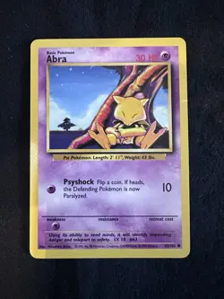 Pokemon Abra Base Set Card 43/102 - Image 1