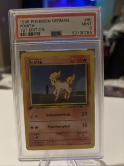 1999 Pokemon German Ponita 1st Edition PSA 9 Mint Card - Image 1