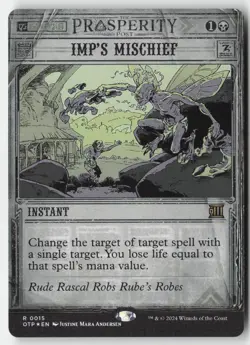 MTG - Imp's Mischief FOIL R Outlaws of Thunder Junction: Breaking News 15 LP-NM - Image 1