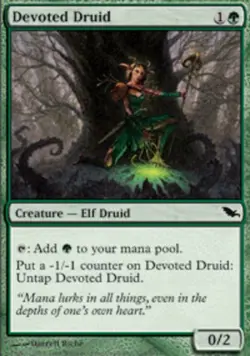 MTG Devoted Druid, Shadowmoor, Heavily Played, English - Image 1
