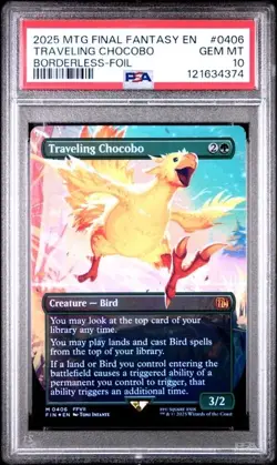 CHOCOBO 2025 MAGIC THE GATHERING MTG BORDERLESS FOIL 0406 GRADED PSA 10 GEM - Image 1