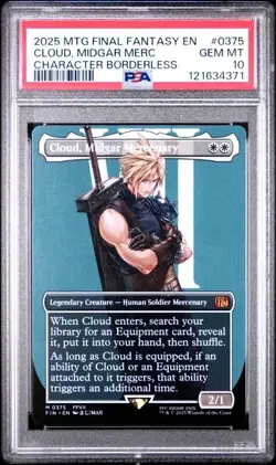 CLOUD MERCENARY 2025 MAGIC THE GATHERING MTG BORDERLESS 0375 GRADED PSA 10 GEM - Image 1