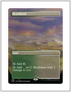 1x Brushland, Borderless Art, Magic the Gathering MTG NM - Image 1