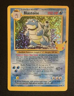 Pokemon TCG Blastoise 3/102 Holo 25th Anniversary Celebrations - Image 2