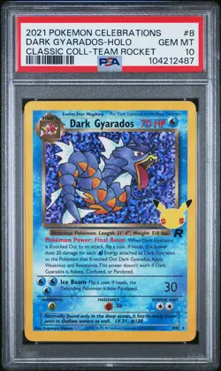 2021 POKEMON CELEBRATIONS CLASSIC COLLECTION #8 DARK GYARADOS-HOLO PSA 10 - Image 1