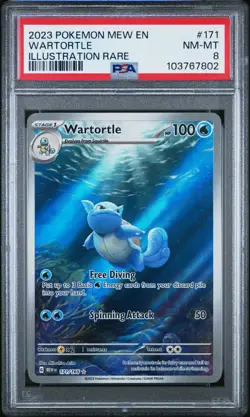 2023 POKEMON MEW EN-151 ILLUSTRATION RARE #171 WARTORTLE PSA 8 - Image 1