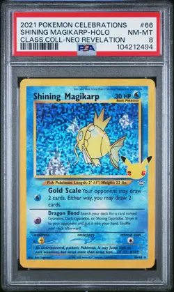 2021 POKEMON CELEBRATIONS CLASSIC COLLECTION #66 SHINING MAGIKARP-HOLO PSA 8 - Image 1