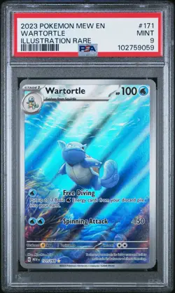 2023 POKEMON MEW EN-151 ILLUSTRATION RARE #171 WARTORTLE PSA 9 - Image 1