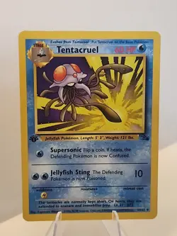 Tentacruel 44/62 Fossil Regular 1st Edition Pokemon TCG LP Vintage - Image 1