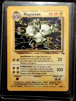Vintage Pokemon TCG Magneton 26/62 Fossil Unlimited Non-Holo Rare LP ! - Image 1