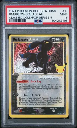 2021 POKEMON CELEBRATIONS CLASSIC COLLECTION #17 UMBREON-GOLD STAR PSA 9 - Image 1
