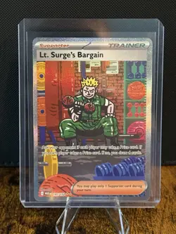 Pokemon Mega Evolution Lt. Surge’s Bargain SIR #185 Pack Fresh - Image 1