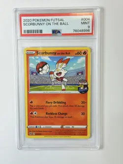 2020 Pokemon Futsal #004 SCORBUNNY On The Ball PSA 9 ** AL8996 - Image 1