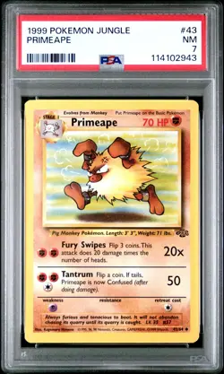 1999 POKEMON JUNGLE #43 PRIMEAPE PSA NM 7 - Image 1